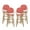 Bamboo Print Finish/Red/White, variant on GDF Studio Danberry Outdoor Wicker and Aluminum 29.5 Inch French Barstools, Set of 4, Navy Blue, White, and Bamboo Print Finish