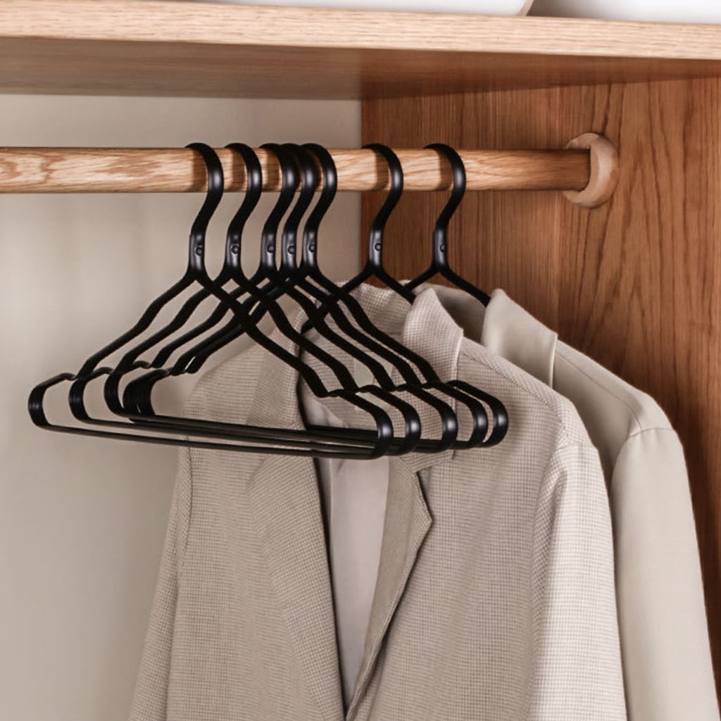 10Pcs Aluminum Alloy Metal Clothes Hangers Non-Deformed Heavy Duty Coat Drying Rack with Groove for Jacket Shirts Pants