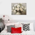thumbnail image 5 of AWERP Rose Flower Wall Art Floral Painting Canvas White Flower Picture Art Prints Vintage Rustic Farmhouse Kitchen Bathroom Wall Decor Framed picture 3, 5 of 5