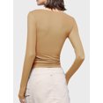 thumbnail image 3 of Women Sweetheart Neck Basic Tops T-shirt Long Sleeve Solid Color Stretch Slim Fit Fall Tops for Daily, 3 of 4