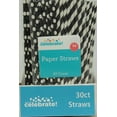 thumbnail image 3 of Way to Celebrate! Black Polka Dot & Striped Paper Straws, 30ct, 3 of 3