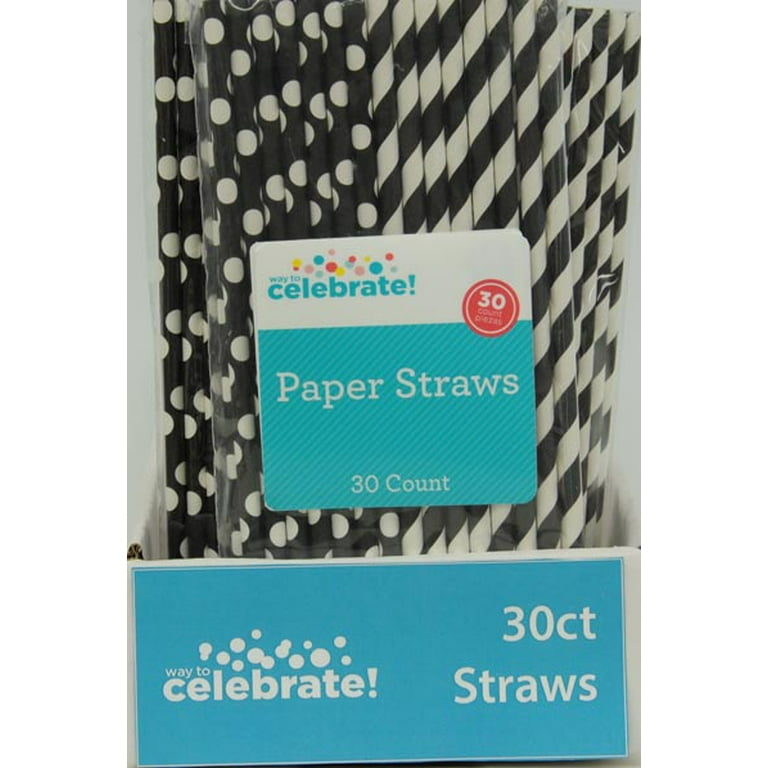 50/200 Paper Straws Striped Polka Dot Wedding Birthday Party Vintage Crafts  DIY