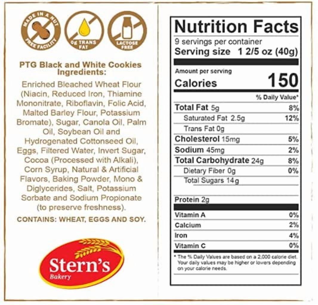 Black & White Cookies | 90 Individually Wrapped Cookies | NY Style Black and White Cookies | Cookies Snack Packs | Lunchbox Snacks | Office Snacks | Kosher, Dairy & Nut Free | Stern’s Bakery
