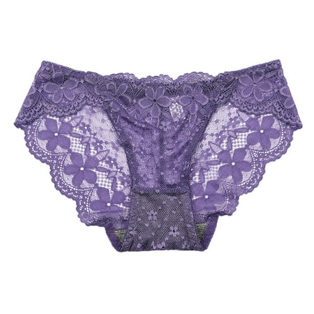 

Dtydtpe underwear women Womens Underwear Panties For Women Lace Panty Detail Crochet Lace Bulk Panties Bikini Purple