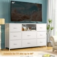 thumbnail image 7 of EnHomee 8 Drawers Dresser TV Stand with Outlet Wide Dresser&Chests of Drawers Fabric Dressers TV Console Storage Unit for Living Room, White, 7 of 7