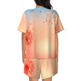 thumbnail image 3 of Kdxio The Sunset of Dandelion Print Pajamas Sets for Women Short-Sleeved Pjs with Lounge Shorts Two Piece Sleepwear S-4XL, 3 of 8