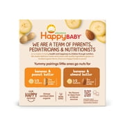 Happy Baby Organics Nutty Blends Stage 2, Bananas & Almond Butter and Bananas & Peanut Butter Organic Baby Food, 8 Ct