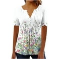 thumbnail image 2 of Otvok Womens Short Sleeve Tops V Neck Dressy Casual T Shirts Pleated Business Work Blouses Basic Tees, 2 of 6