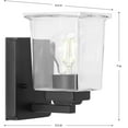 thumbnail image 7 of Gilmour Collection One-Light Modern Farmhouse Matte Black Clear Glass Bath Vanity Light, 7 of 7
