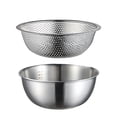thumbnail image 1 of 2 PCS Practice Casins de acero inoxidable y cestas de drenaje de cocina (plata), 1 of 5