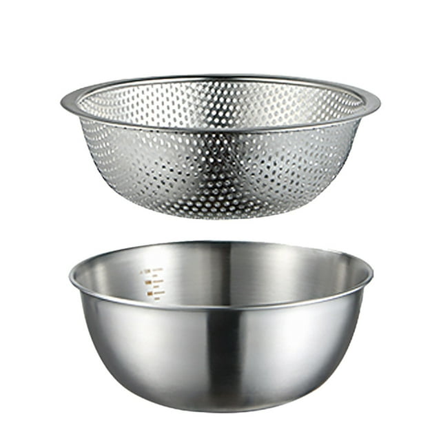 2 PCS Practice Casins de acero inoxidable y cestas de drenaje de cocina (plata)