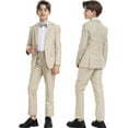 thumbnail image 2 of Lycody Boys' Suits 3-Piece Formal Slim Fit Suit Set for Boys Wedding Ring Bearer Outfit with Blazer and Pants, 2 of 5