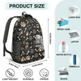thumbnail image 5 of Paw Prints and Bones Backpack for School,Cute School Bag,Schoolbag with Adjustable Shoulder Straps & Padded Back,16.9 Inch, 5 of 5