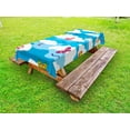 thumbnail image 1 of Spring Outdoor Tablecloth, Fluffy Clouds and Colorful Butterflies Flying in the Air Summer Season Image, Decorative Washable Fabric Picnic Tablecloth, 58 X 120 Inches, Sky Blue White, by Ambesonne, 1 of 2