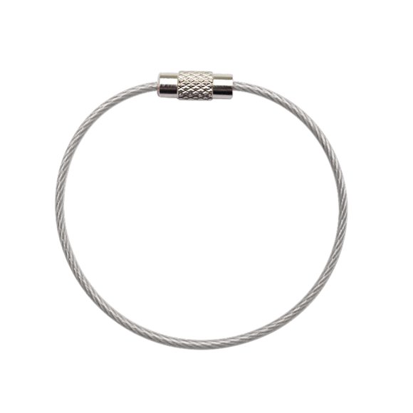 Color Coated Wire Rope Keychain Key Ring Stainless Steel Keychain Rubber Coated Wire Ring Wire Lock Buckle