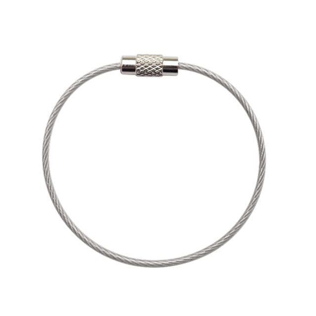 Color Coated Wire Rope Keychain Key Ring Stainless Steel Keychain Rubber Coated Wire Ring Wire Lock Buckle