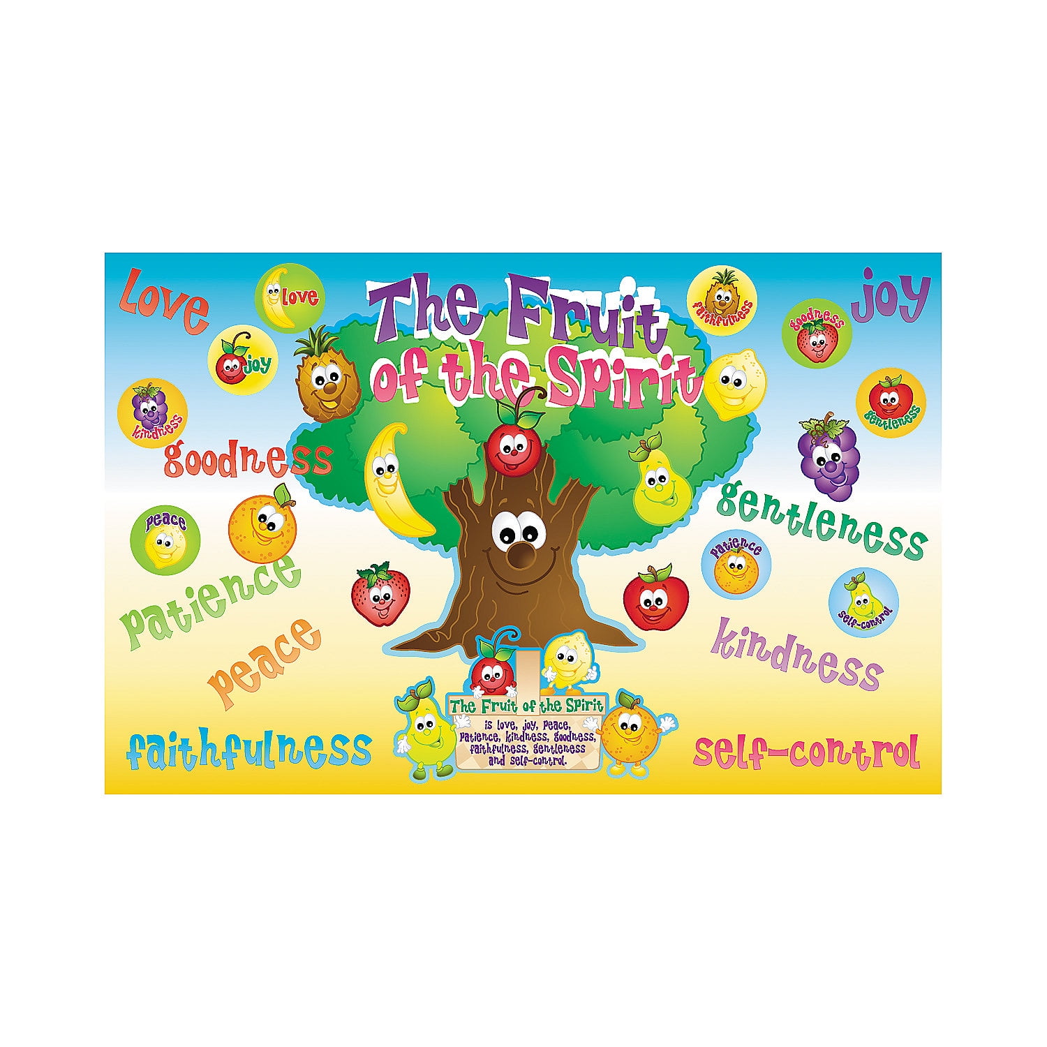 Bulletin Board Set Fruit Of The Spirit Educational 30 Pieces