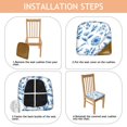 thumbnail image 4 of Blue Pioneer Flower Seat Covers for Dining Room Chairs Set Of 4,Stretch Printed Washable Chair Seat Cover with Elastic Ties and Button,Removable Waterproof Couch Cushion Covers, 4 of 6