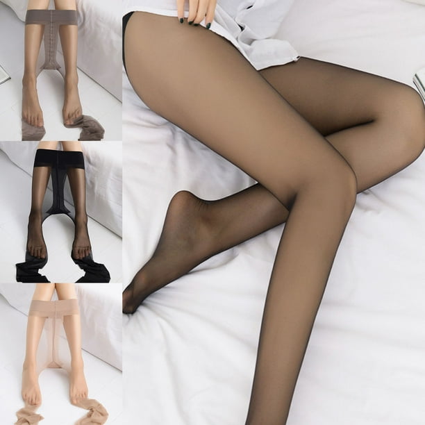 Trayknick Invisible Stretchy Bottoming T-shaped Crotch Ultrathin Seamless  Transparent Tights Stockings for Home Gray 1