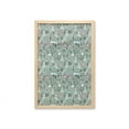 thumbnail image 1 of Landscape Wall Art with Frame, Scandinavian Theme Inspired Image with Rural and Forest Elements, Printed Fabric Poster for Bathroom Living Room, 23" x 35", Pale Reseda Green and Rose, by Ambesonne, 1 of 2