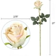 thumbnail image 5 of Artificial Silk Rose Flower Bouquet Lifelike Fake Rose for Wedding Home Party Decoration Event Gift 10pcs (Off White), 5 of 5
