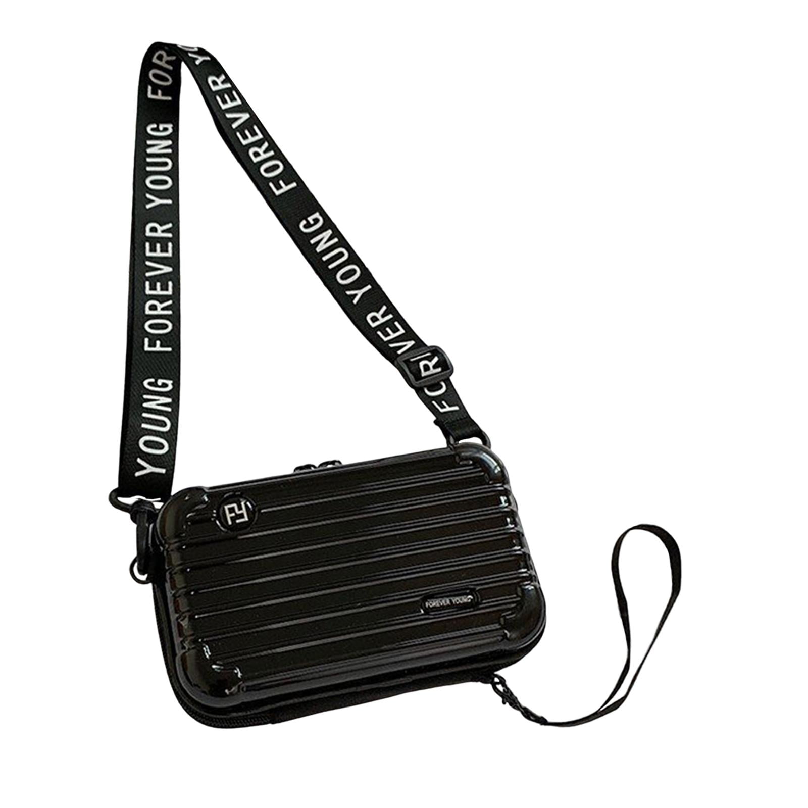 GROWTH TANK Crossbody Bags Hard Shell Cosmetic Bag Travel Purse Portable Suitcase Handbag Mini Suitcase Bag for Biking Camping Walking Traveling Outdoor black Walmart