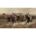 thumbnail image 2 of Henry Enrico Coleman 14x10 Black Ornate Wood Framed Double Matted Museum Art Print Titled: Arab Horsemen in Gallop, 2 of 5