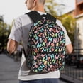 thumbnail image 3 of Gukieu Alphabet Print Backpack, Waterproof Backpack with Adjustable Shoulder Straps, Suitable for Campus, Business, Travel, Unisex, 3 of 6