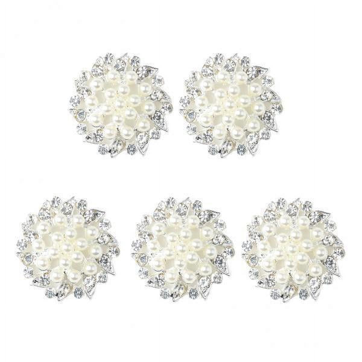 Cubrebotones Joya Botones De Cristal Con Diseño De Flor - 6 Unidades (26mm, Diamante De Imitación) Mercado De Flores