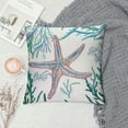thumbnail image 2 of JEUXUS Nautical Coastal Throw Pillow Covers Beach Theme Blue Seashell Coral Starfish Pillow Cover Summer Couch Pillow Cases Outdoor Sofa Cushion Cover Modern Decor for Bed Living Room, 2 of 5