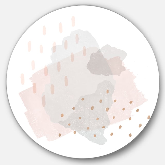 Designart 'Watercolor Minimal Blush III' Geometric Metal Circle Wall Art