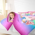 thumbnail image 3 of Erosebridal Kawaii Unicorn Kids Full Size Comforter Sets,Pink Pear Blossom Rustic Flowers Bedding Sets For Girls,Reversible Pink 3pcs, 3 of 7