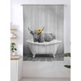 thumbnail image 2 of Sheer Curtains 72 Inches Long, Funny Yak Semi Sheer Curtains Light Filtering Window Treatment, Cute Art Vintage Lovely Animals on Bathtub Privacy Voile Drapes for Living Room Bedroom 52x72 Inch, 2 of 7