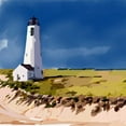 thumbnail image 2 of Kalina, Emily 15x15 Black Ornate Wood Framed with Double Matting Museum Art Print Titled - Lighthouse Scene V, 2 of 4