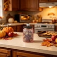 thumbnail image 4 of Colored Vintage Glass Jar,Embossed Kitchen Canister with Pumpkin Knob Lid for Sugar,Coffee,Candy,Grain Storage,Textured Glass Airtight Food Storage Container,Pink, 4 of 7