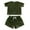 Green, variant on WOYY Toddler Girls Cotton Linen Outfits Short Sleeves T-Shirt & Shorts Set, Sizes 2-3T