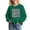 Dark Green, variant on Alphabet Print Crewneck Sweatshirt for Children's Casual Long Sleeve Pullover Top Comfortable Fit