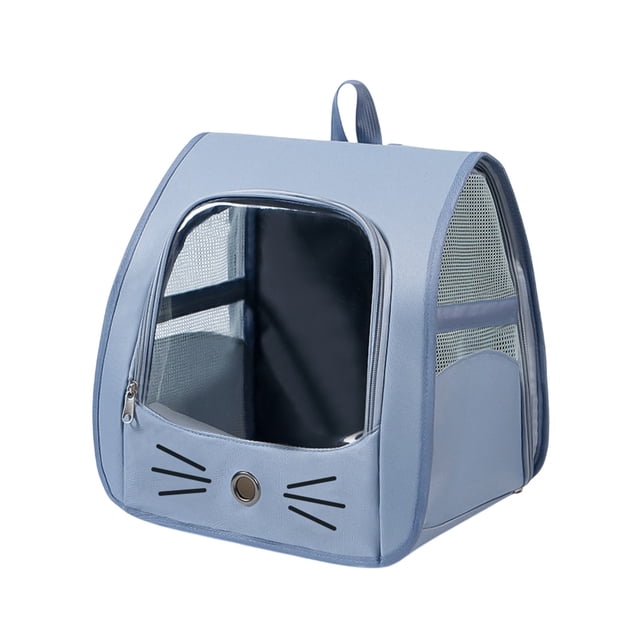 Blue Foldable Pet Backpack Carrier Blue For Cats Small Dogs Travel Airline Approved Breathable Bag