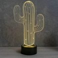 thumbnail image 5 of Lámpara de luz nocturna de flor de cactus 3d Ilusión Led 7 Cambio de color Interruptor táctil Mesa Escritorio Decoración Lámparas Regalo con base de acrílico plana Abs Usb Feliz Sencillez, 5 of 5