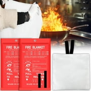Fire Suppression Blanket for Kitchen, Emergency Fire Blanket, Flame Suppression Fiberglass Fire Blankets for House, Camping Car Office Warehouse, Fire Retardant Blanket, 2 Pack (39" x 39")
