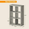 thumbnail image 2 of PetFurnishn Bookshelf with Storage Bin, 6-Cube Storage Organizer, Modern Wood Open Bookcase, Multifunctional Display Shelf for Living Room, Bedroom, Home Office-6 Cube-Gray Oak, 2 of 5