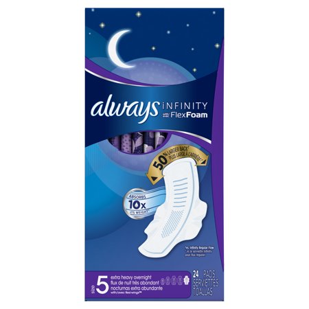 pads always infinity heavy extra wings unscented overnight walmart regular