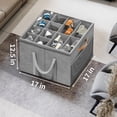 thumbnail image 6 of Aokeyee Shoes Organizer for Closet, 2 Pack Shoe Holder with Clear Cover and Reinforced Handles, Fits 16-32 Pairs, Grey, 6 of 7