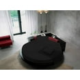 thumbnail image 3 of 96" Diameter, Elegant 4-Piece Round Bed Sheet Set - 600 TC Pima Cotton, Perfect Fit & Comfort (19" - 24") Deep Pocket, Round Bed Sheet Set 96" Diameter, Solid (Black), 3 of 6