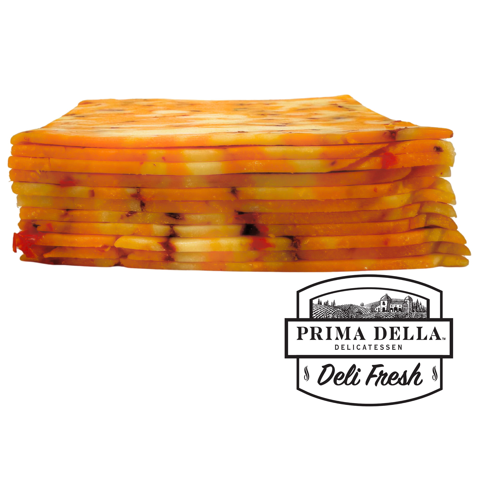 Prima Della Triple Pepper Colby Jack Cheese, Pre-Sliced Refrigerated