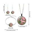 thumbnail image 2 of WIFKLSIIPG Flying Angel Wing Ribbon Necklace Bracelet Earrings Set for Women Rose Flower Cancer Awareness Jewelry, 2 of 3