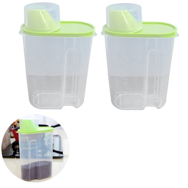 Liquidación de contenedores de cereales Tdoenbutw, dispensador de harina para alimentos secos, contenedores para pasta, almacenamiento de alimentos secos para cocina, 2 cajas de almacenamiento,