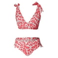 PFWOWB Black Ladies Swimsuits Women Print Leopard High Waisted Bikini