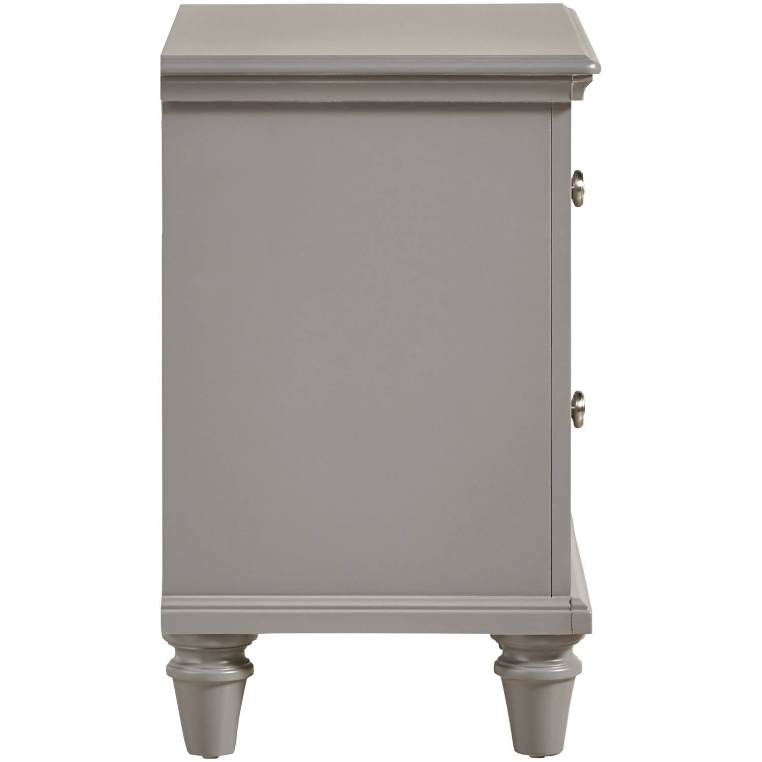 Chelsea Lane Elise 2-Drawer Nightstand End Table, Frost Gray