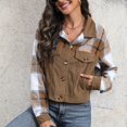 thumbnail image 1 of LOVZFMLL Vestes pour Femmes Veste en Velours Côtelé Veste Courte Col à Revers Manches Longues à Capuche Veste Décontractée/veste, 1 of 6